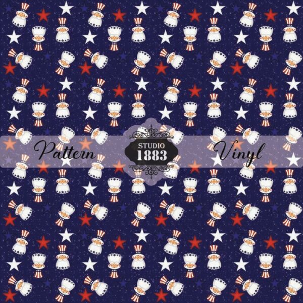 Blueunclesamprint-Pattern Vinyl