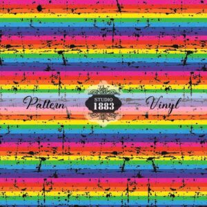 Distressed Rainbow Stripes-Pattern Vinyl