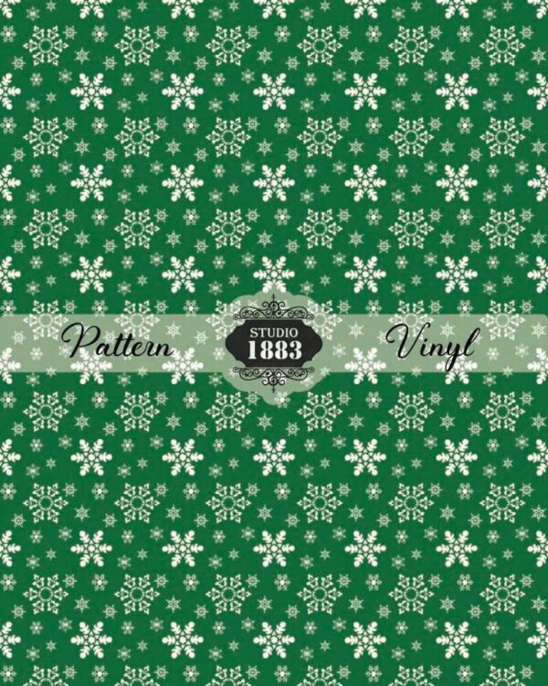 Green Snowflakes-Pattern Vinyl - Image 2