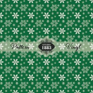 Green Snowflakes-Pattern Vinyl
