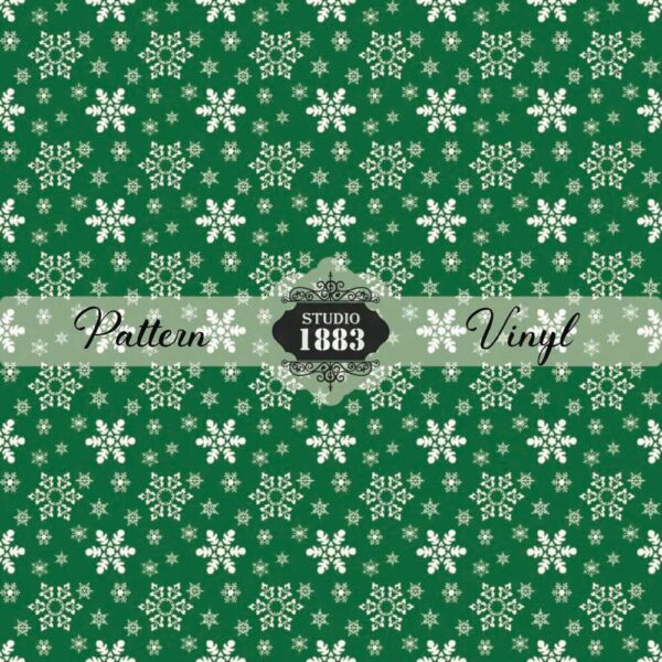 Green Snowflakes-Pattern Vinyl