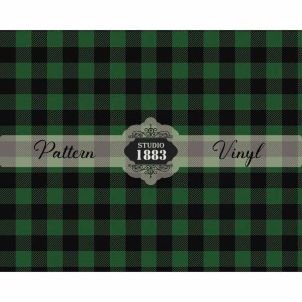 Green Plaid-Pattern Vinyl - Image 2
