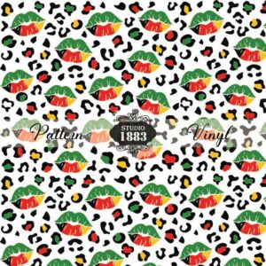 Juneteenth Lips Kisses Leopard-Pattern Vinyl