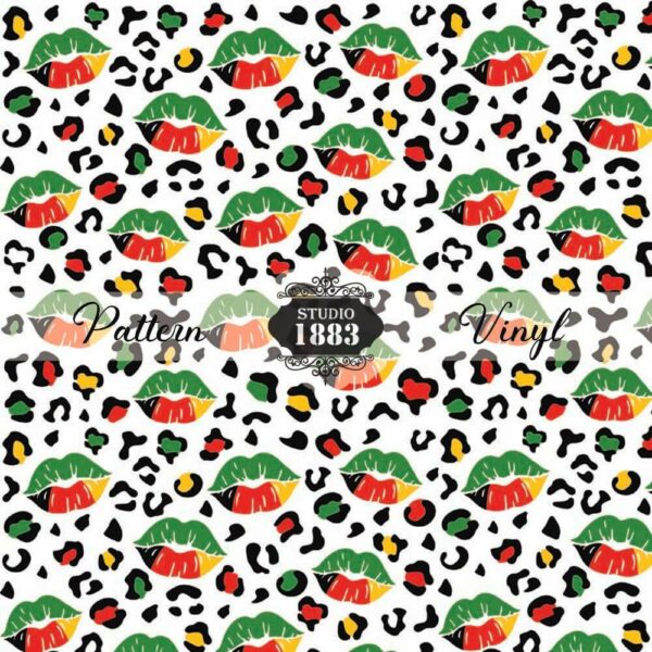 Juneteenth Lips Kisses Leopard-Pattern Vinyl