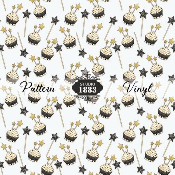 New Year Cupcakes-Pattern Vinyl