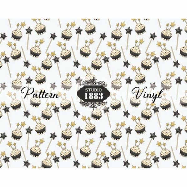 New Year Cupcakes-Pattern Vinyl - Image 2