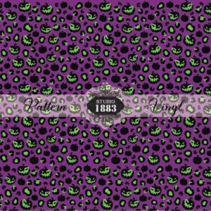 Purple And Green Leopard Pumpkins-Pattern Vinyl