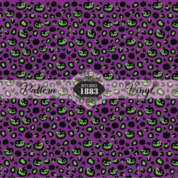 Purple And Green Leopard Pumpkins-Pattern Vinyl
