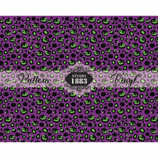 Purple And Green Leopard Pumpkins-Pattern Vinyl - Image 2