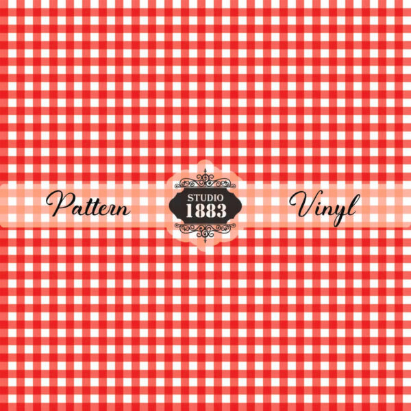Red And White Gingham-Pattern Vinyl