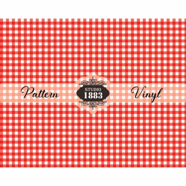 Red And White Gingham-Pattern Vinyl - Image 2