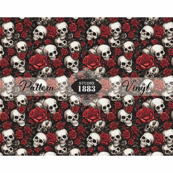 Skulls & Roses-Pattern Vinyl - Image 2