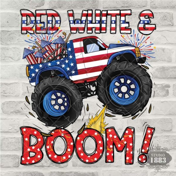 T142-Red White Boom Truck