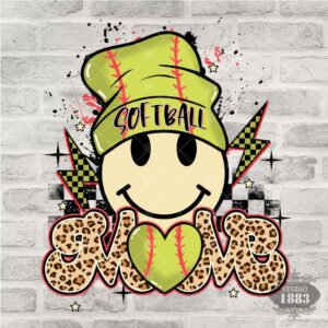 T35- Softball Mom Smiley