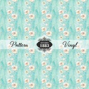 Teal Roses-Pattern Vinyl