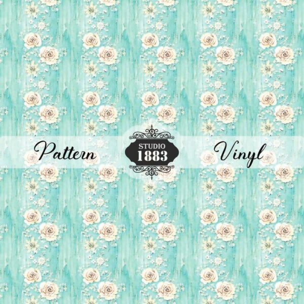 Teal Roses-Pattern Vinyl