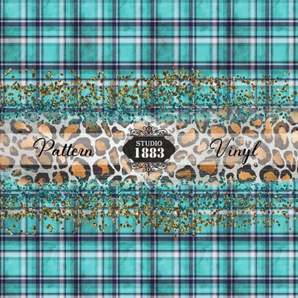 Turquoiseglitterleopard-Pattern Vinyl