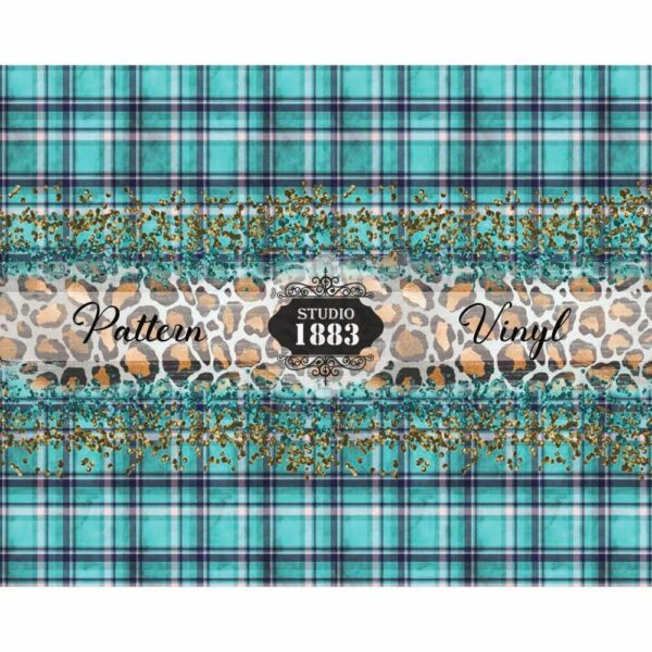 Turquoiseglitterleopard-Pattern Vinyl - Image 2