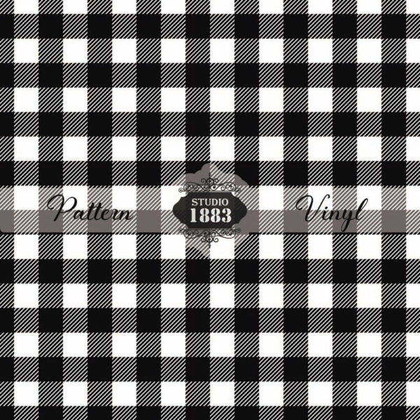 White Plaid-Pattern Vinyl