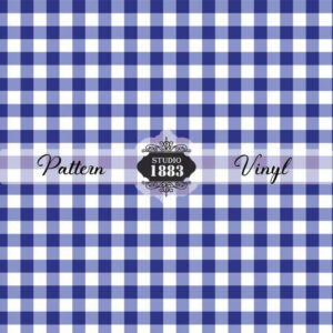 White & Navy Plaid-Pattern Vinyl