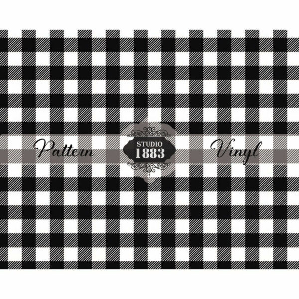 White Plaid-Pattern Vinyl - Image 2
