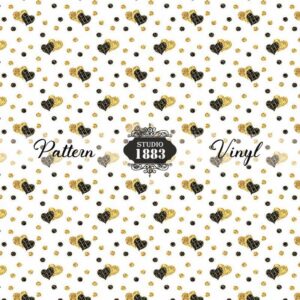 Black And Gold Hearts-Pattern Vinyl