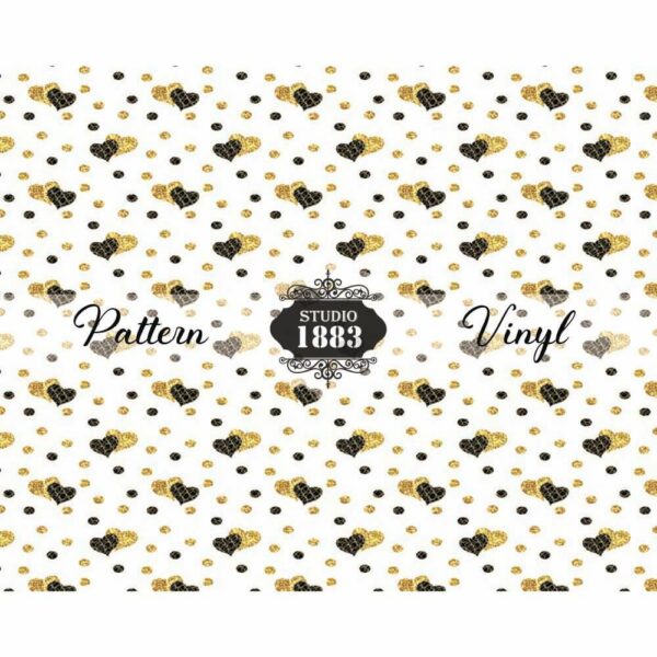 Black And Gold Hearts-Pattern Vinyl - Image 2