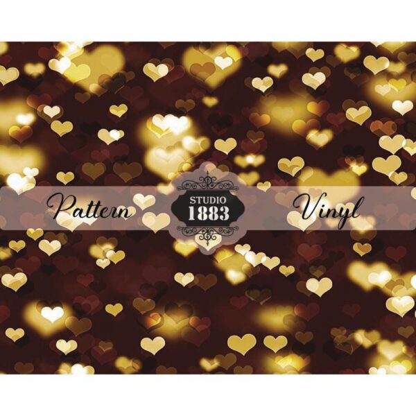 Bokeh Gold Hearts-Pattern Vinyl - Image 2