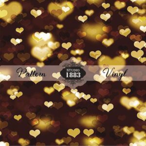 Bokeh Gold Hearts-Pattern Vinyl
