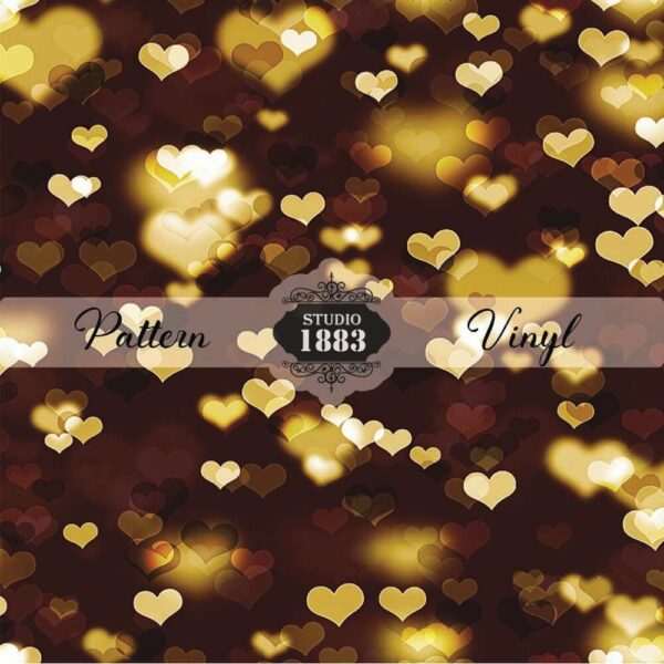 Bokeh Gold Hearts-Pattern Vinyl