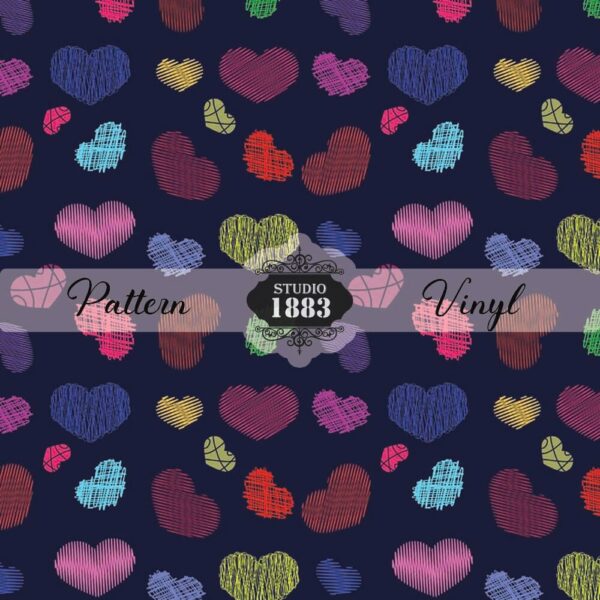 Colorful Hearts-Pattern Vinyl