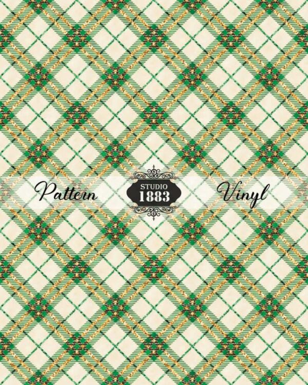 Cream Christmas Plaid-Pattern Vinyl - Image 2