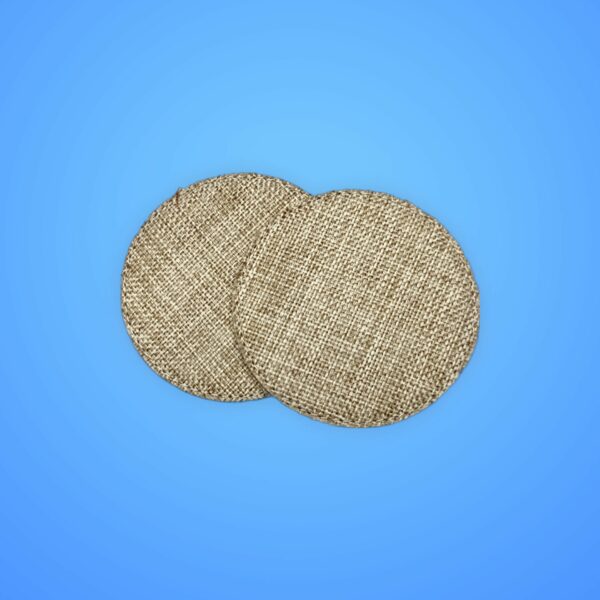 4" Round Burlap Coaster-2pk