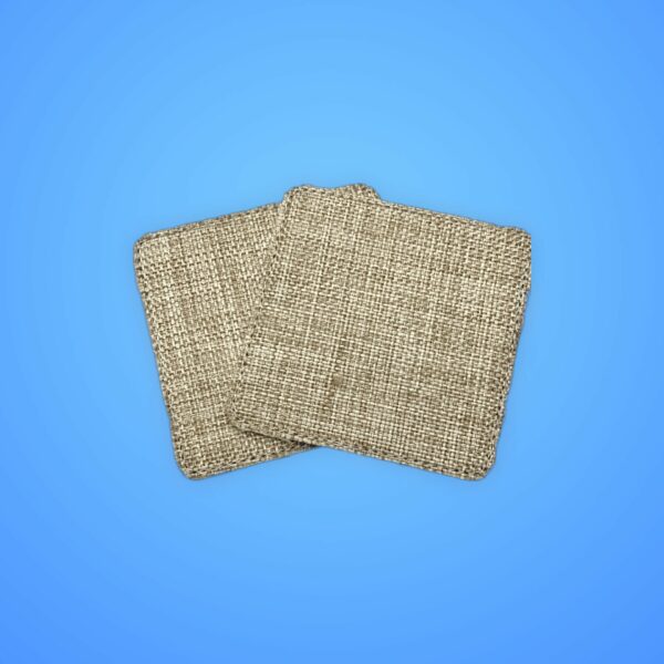 4" Square Burlap Coaster-2pk