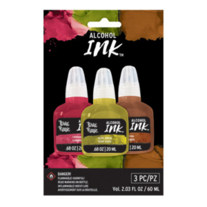 Alcohol Ink 3 pk- Crimson, Olive Green, Brown