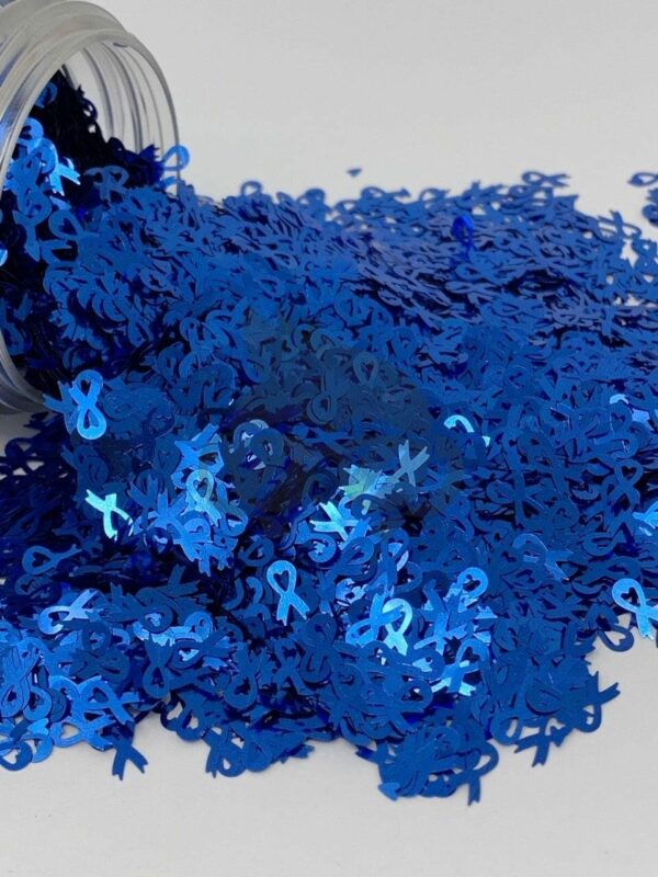 Awareness Ribbon Blue - Shape Glitter