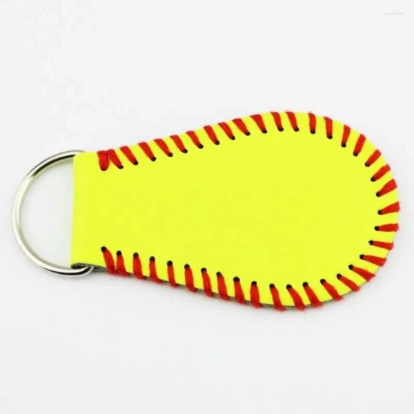 Leather Softball Keychain