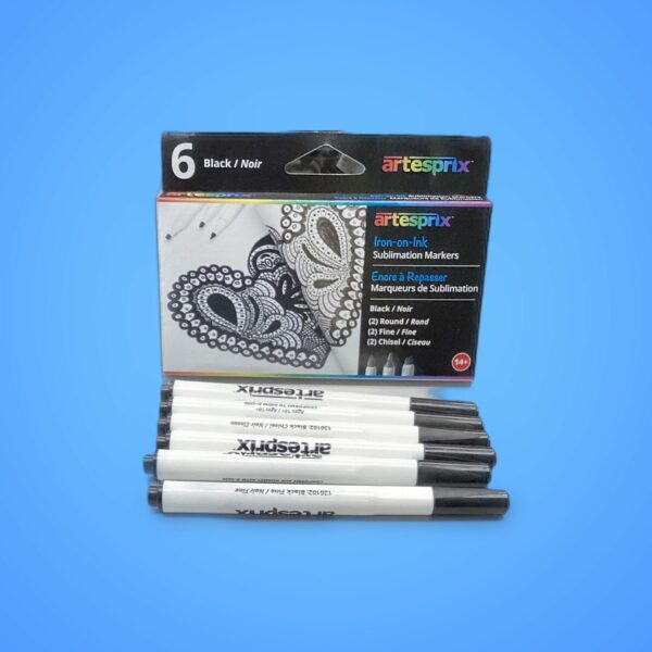 6 Pk Black Sublimation Markers