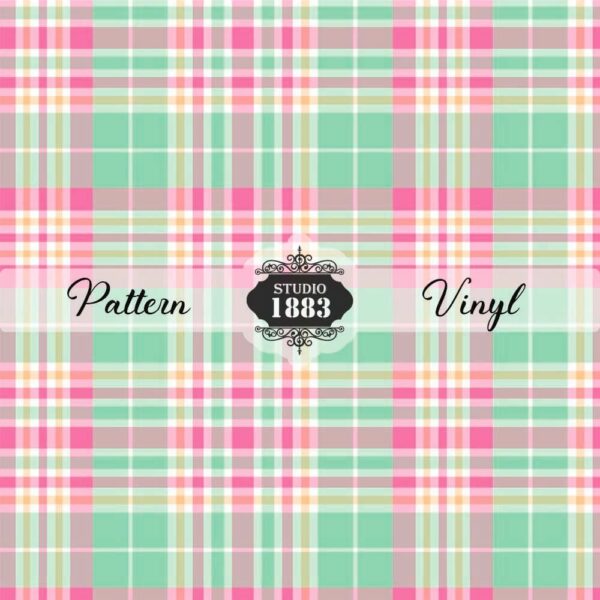 Pastel Green Plaid-Pattern Vinyl