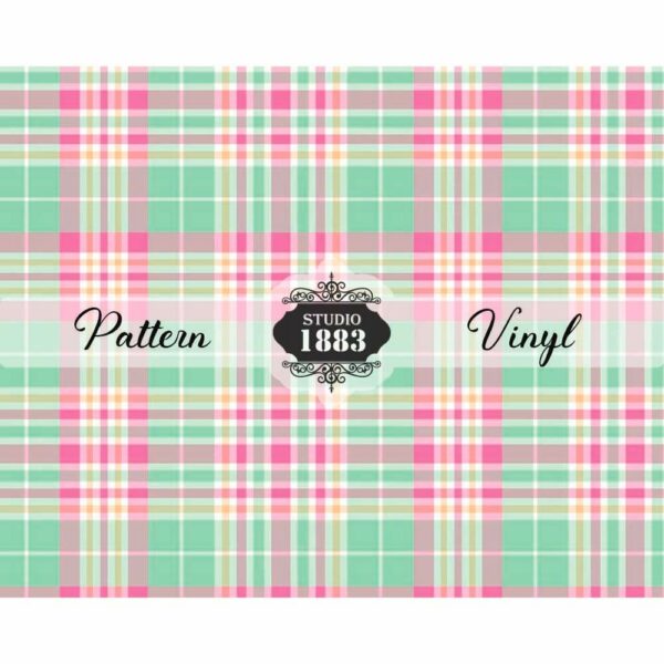 Pastel Green Plaid-Pattern Vinyl - Image 2