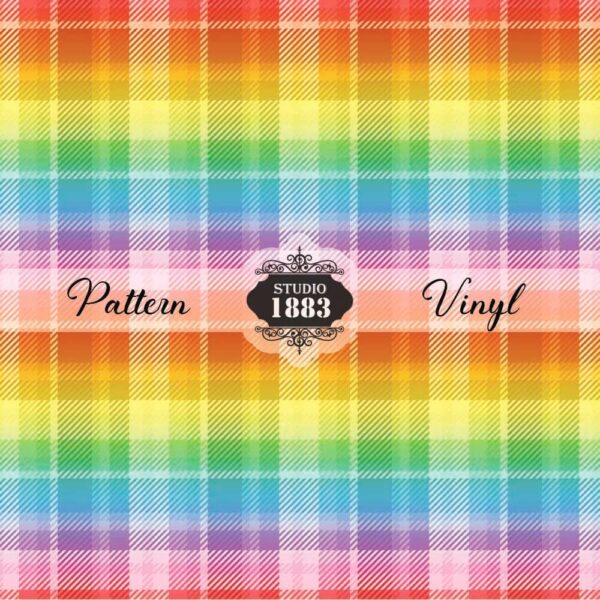 Rainbow Plaid-Pattern Vinyl