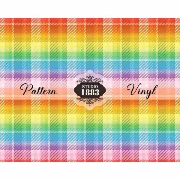Rainbow Plaid-Pattern Vinyl - Image 2
