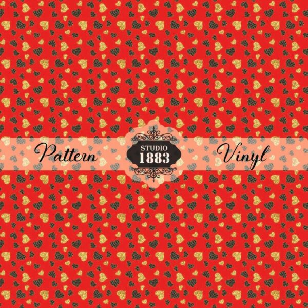 Red And Black Hearts-Pattern Vinyl