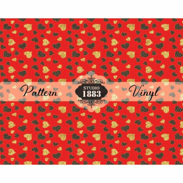 Red And Black Hearts-Pattern Vinyl - Image 2