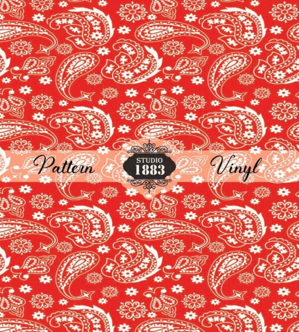 Red Paisley-Pattern Vinyl