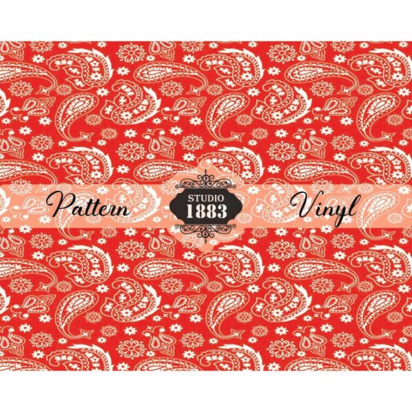 Red Paisley-Pattern Vinyl - Image 2