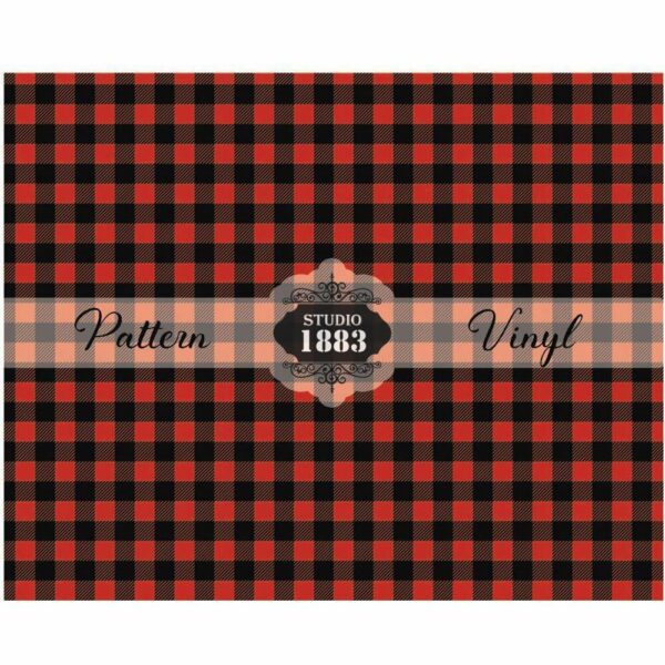 Red Plaid-Pattern Vinyl - Image 2