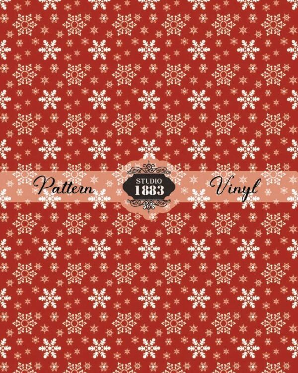 Red Snowflakes-Pattern Vinyl - Image 2