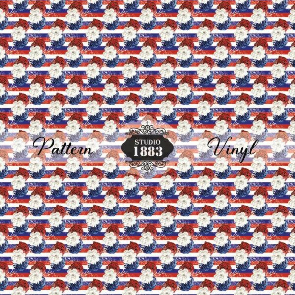 Redwhiteblueflowers-Pattern Vinyl