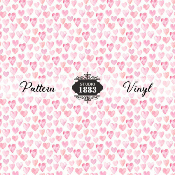 Watercolor Hearts-Pattern Vinyl